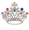 Crystal Crown Cross Brooch